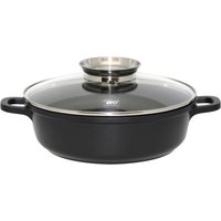 Runde Servierpfanne 28cm mit Glasdeckel mit Aromaknopf "Alucast" von Elo