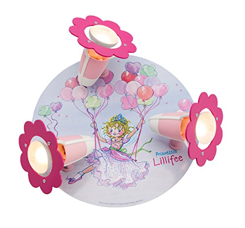 Elobra Kinderzimmerlampe Prinzessin Lillifee Ballonschaukel, Wand- und Deckenleuchte, Holz, rosa, 130926, 50 x 50 x 8 cm von Elobra