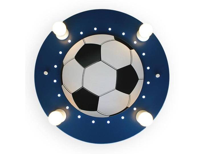 Elobra Deckenlampe Fußball, dimmbar, blau, für Kinderzimmer, Holz, Deckenlampe von Elobra