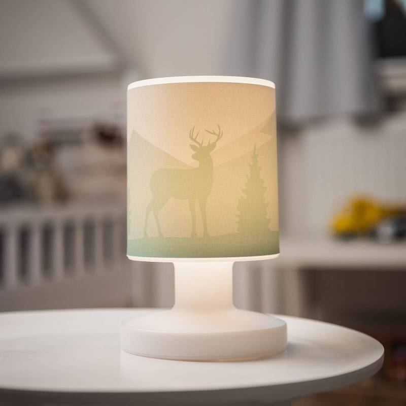 LED-Akkutischleuchte Scandi Wald, grün, 21 cm, Kunststoff von Elobra