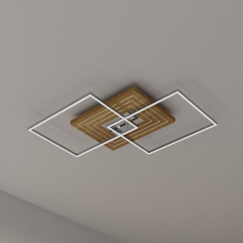 LED-Deckenleuchte Inka L, Länge 75 cm, holz hell, dimmbar von Elobra