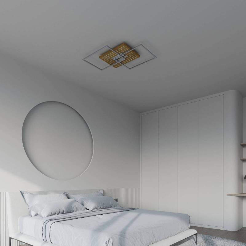 LED-Deckenleuchte Inka S, Länge 50 cm, holz hell, dimmbar von Elobra