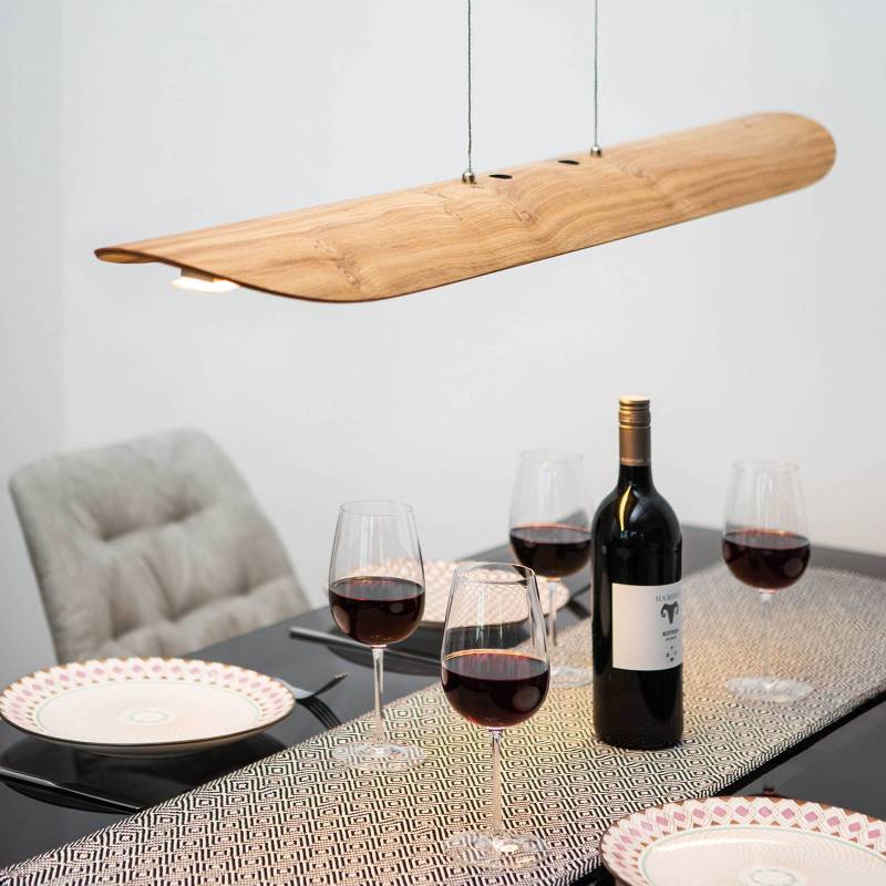 LED-Pendelleuchte Colombia XL, Asteiche natur von Elobra