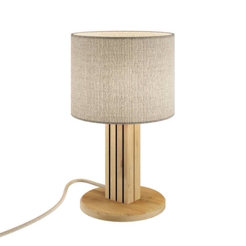Tischleuchte Inka S, eiche/schwarz, Holz/Stoff, Höhe 30 cm Tischleuchte Inka S, eiche/schwarz, Holz/Stoff, Höhe 30 cm von Elobra