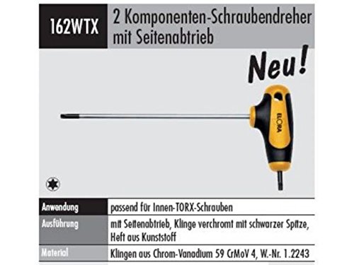 Zwei Komponenten-Schraubendreher mit Seitenantrieb für Innen-TORX-Schrauben von Elora