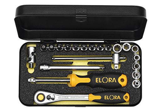 Elora Steckschlüssel-Satz 1/4' Zoll TORX-Sicherheits-Schrauben, 21-teilig, 1430-TTXEU von Elora