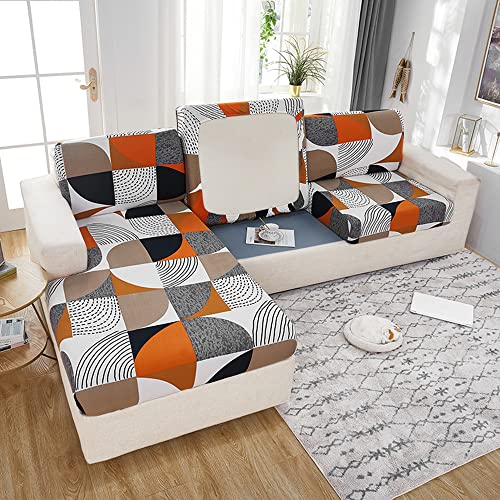 Elover Sofa Sitzkissenbezug- hoher elastischer Sitzbezug, Wohnzimmer-Sofa-Sitzbezug Möbelbezug rutschfeste weiche, elastische Unterseite von Elover