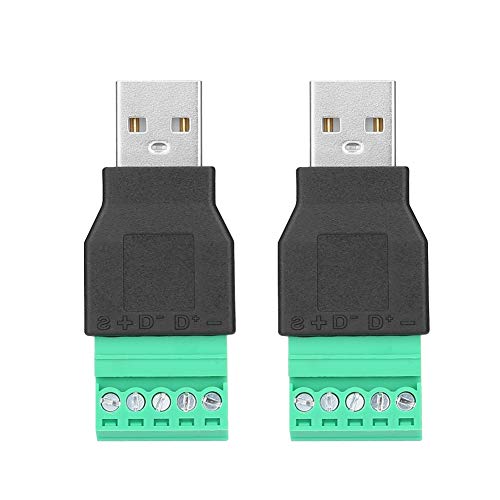 2-teiliger USB-Anschluss, USB-Stecker an 5-poliger Schraube Anschlussadapter Adapter Konverter von Elprico