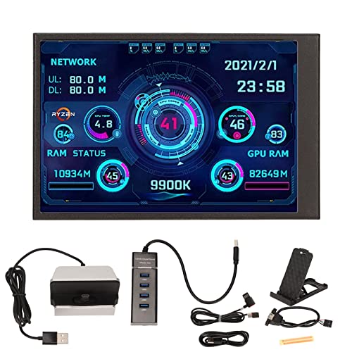 Elprico 3,5-Zoll-IPS-USB-Bildschirm, PC-CPU-Datenmonitor Temperatur-CPU-GPU-RAM-Bildschirm -ITX-PC-Gehäusemonitor Elprico 3,5-Zoll-IPS-USB-Bildschirm, PC-CPU-Datenmonitor Temperatur-CPU-GPU-RAM-Bildschirm -ITX-PC-Gehäusemonitor von Elprico