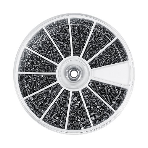 600 Stück Schrauben Muttern Schrauben Set, 12 Arten von kleinen Schrauben Muttern Sortiment Kit M1 M1.2 M1.4 M1.6 für Uhren ohne Glas 600 Stück Schrauben Muttern Schrauben Set, 12 Arten von kleinen Schrauben Muttern Sortiment Kit M1 M1.2 M1.4 M1.6 für Uhren ohne Glas von Elprico