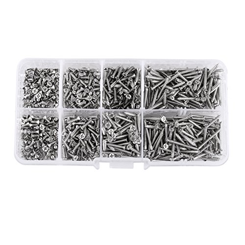 800 Stück Bohrschrauben Selbstschneidend,4 mm-20 mm M2 Cross Drive Flachkopf Selbstbohrende Schrauben Holzbearbeitungs Befestigungselement mit Box 800 Stück Bohrschrauben Selbstschneidend,4 mm-20 mm M2 Cross Drive Flachkopf Selbstbohrende Schrauben Holzbearbeitungs Befestigungselement mit Box von Elprico