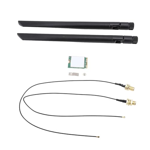 AX201NGW Wireless Card M.2 WiFi-Laptop-Modul mit Bluetooth 5.0,3000 Mbit/s 2,4 GHz und 5 GHz Double Band WiFi 6 Chip-Adapter, MU-Mimo, Ultra-Latenz (In Antennen eingebaut) (Externe Antennen) von Elprico