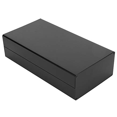 Aluminium-Projektbox, 80 x 160 x 300 mm Aluminiumgehäuse PCB-Anschlussdose Elektrisches Zubehör Sand Schwarz Wärmeableitung für GPRS von Elprico