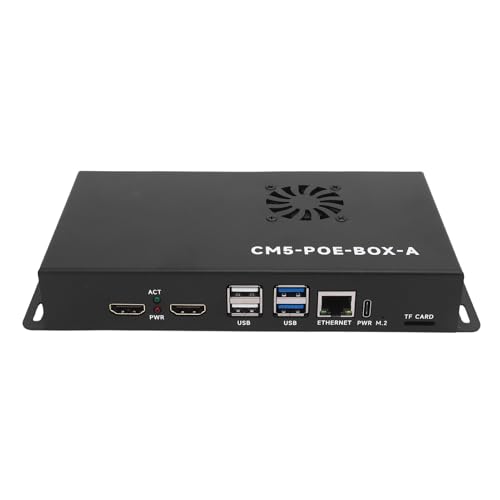 Computermodul 5 IO -Board -Fall, Kompatibel mit Allen Varianten des Rechenmoduls 5, Stromversorgung über Ethernet -Rechenmodul 5 POE Basisplatine Ersatz für PI, mit MIPI, (EU-Stecker) von Elprico