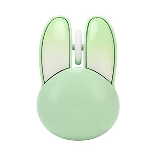 Cute Bunny Wireless Mouse, Einstellbare 1200 DPI Silent Mouse, 2,4 GHz Gradient Candy Colors Gaming-Maus mit Empfänger, Kawaii-Geschenk für Mädchen (Grün) von Elprico