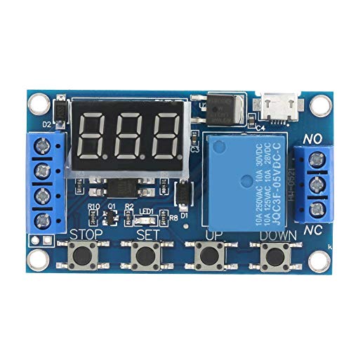 DC 5-30V LED-Anzeigeverzögerung Ein/Aus Relaismodul Triggerzyklusverzögerung Timer-Schalter Unterstützt Micro USB 5.0V Stromversorgung von Elprico