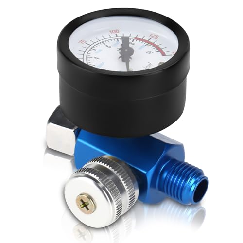 Druckminderer 1/4",Druckregler des Luftkompressors mit Manometer 150 PSI Manometer Pneumatisches Werkzeugzubehör von Elprico
