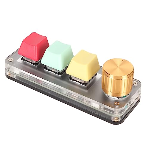 Elprico 3-Tasten-Tastatur mit Programmierbarer Typ-C-Kabel, Mechanischer Blauer Schalter für Gaming, Büro, Industrielle Steuerung (Colorful) von Elprico
