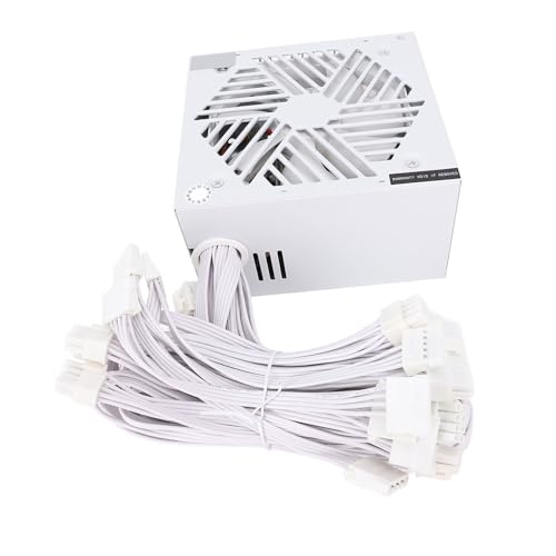 Elprico 700W ATX -Netzteil, Gaming ATX PSU mit Hoher Stromausgabe, Mehrfachschutz, Intelligente Thermische Steuerung mit 6+2 -Pin -Steckern 120 -mm -Lüfteraktive ATX -Gaming -Netzteil, von Elprico