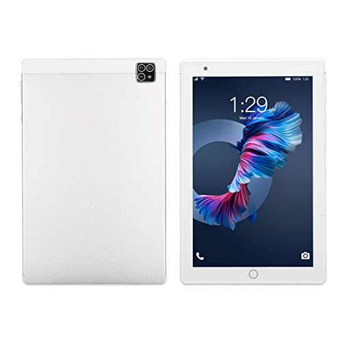 Elprico 8-Zoll-Tablet, Silber, Erweiterbar auf 128 GB, 4 GB RAM, 64 GB, 10, 8800-mAh-Akku, 1920 X 1200 HD, Augenschutz, Dual-Kamera, 2,4 G WLAN, Typ-C-Aufladung (EU-Stecker) von Elprico