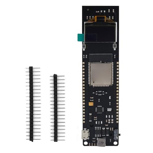 Elprico Drahtloses WiFi-Modul für ESP32, 0,96-Zoll-Bildschirmerweiterungsplatine mit Batteriehalter, USB-zu-Seriell-Chip, DC 3,6–5 V-Eingang, WiFi-Protokoll 802.11 B/g/n von Elprico