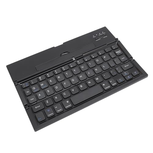 Elprico Faltbare Bluetooth-Tastatur, Tragbare Kabellose Tastatur mit Ständerhalter, Wiederaufladbare Tastatur, Kompatibel mit IOS, Android, Windows, Smartphone, Tablet und Laptop von Elprico