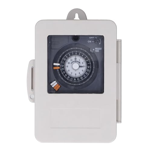 Elprico Flexible Kontrollmechanik -Timer -Schalter 24H Zykluszeit Relais für die Zucht, Bewässerung Abssize 188 X 131 X 56,5 Mm von Elprico