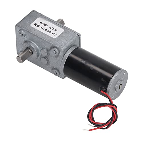 Elprico Getriebemotor Dualwelle DC 12V Selbstverriegelung Hochtorsionsgeschwindigkeitsreduziert Getriebe Motor für Drucker, Kopierer, Video -Rekorder Aluminiumlegierung (40RPM) von Elprico