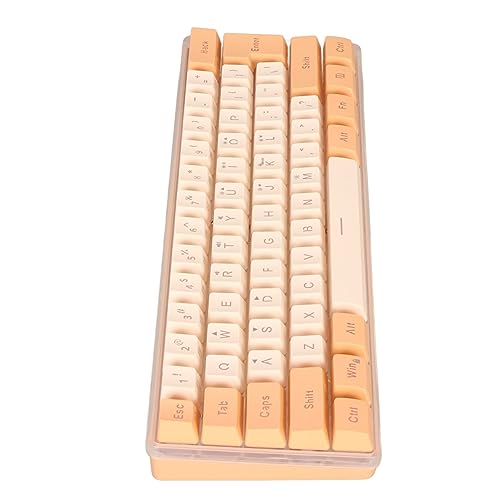 Elprico Kabelgebundene Gaming-Tastatur mit RGB-Hintergrundbeleuchtung, Kompakte 61-Tasten-Tastatur für Gamer-Schreibkraft mit Ergonomischem Design, Platzsparend, Plug-and-Play, (Orange von Elprico