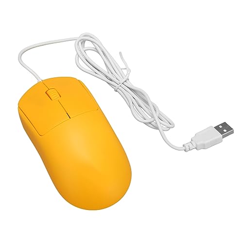 Elprico Kabelgebundene Maus, Lautlose Optische USB-Maus mit Kabel, 1200 DPI USB-Anschluss, Ergonomisches Design, Plug-and-Play, Computermaus für Laptops, Desktop-PCs (Gelb) von Elprico