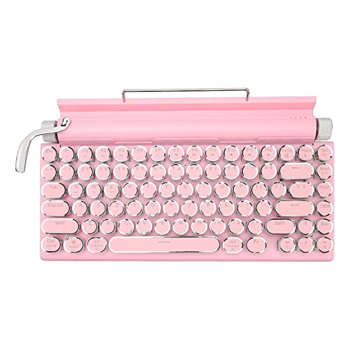 Elprico Mechanische Gaming-Tastatur, 83-Tasten-Knopfsteuerung, Runde Tastenkappen, Ergonomische True RGB-Hintergrundbeleuchtung, 3 Modi, Kabellose Tastatur für Telefon, Laptop (Rosa) von Elprico