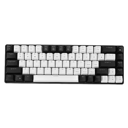 Elprico Mechanische Gaming-Tastatur mit 68 Tasten, Zweifarbige RGB-Gaming-Tastatur, Hot-Swap-fähige Schalter für die Internetbar Im Wohnheim (Schwarz-Weiss) von Elprico