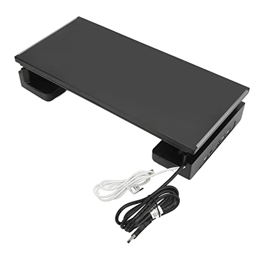Elprico Monitorständer-Riser, 25 Kg Tragend mit USB3.0-Ladeerweiterung, Desktop-Riser mit Aufbewahrungsbox, Handyhalter von Elprico