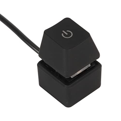 Elprico PC Power Button, 6.6ft Lange 7 Farbe Licht blau Schalter, Externe Desktop PC Power Switch mit mechanischen Tasten für einfache, 2m Kabel enthalten, Installation, für Haus, Büro von Elprico