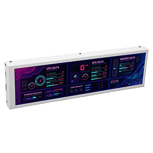 Elprico PC-Sensorpanel-Display mit 360-Grad-Drehung, DIY-Thema, Auflösung 1920 X 480, Multifunktions-CPU-Temperaturüberwachung, Unterstützung für Mehrere Systeme, USB-C-Anschluss (White) von Elprico