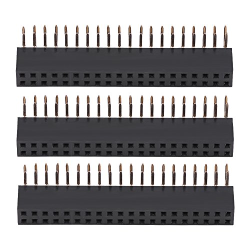 Elprico Pin Header, 3PCS 2 x 20 Pins 2,54 mm Pitch Zweireihige rechtwinklige Pin Header für von Elprico