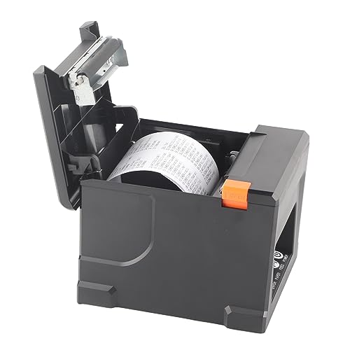 Elprico Rongta POS-Drucker, 80-mm-USB-Thermo-Belegdrucker mit Automatischer Schneideunterstützung, Kassenschublade für Restaurantküche, USB-Seriell-Ethernet-Schnittstelle (EU-Stecker) von Elprico