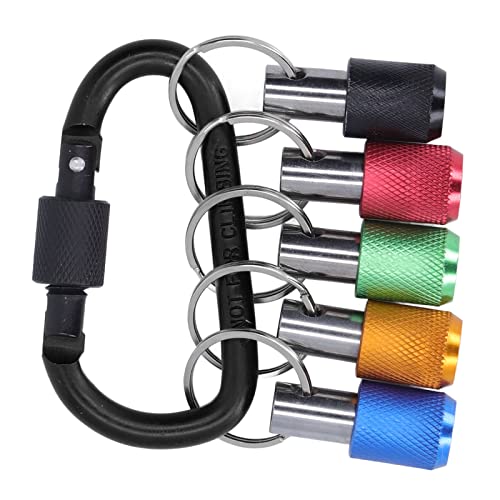 Elprico Treiberbithalter mit Schlüsselring, Korrosionsbeständiger Verlängerungsstange, 1/4 -Zoll -Hex Schaftbithalter für den Einfachen Betrieb (Schwarzer Karabiner) von Elprico