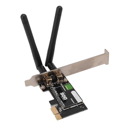 Elprico PCIE-WLAN-Adapter, 2,4 GHz 300 Mbit/s, Hochleistungs-Computernetzwerkkarte, WLAN-Adapter mit 2 Antennen, Unterstützt 7 8 10 11, Linux von Elprico
