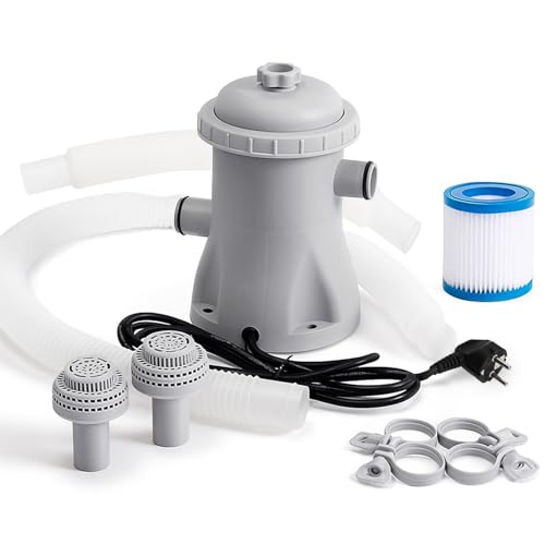 Pool Filteranlage, 330 Gallonen Kartuschenfiltersystem, Komplettes Pumpenset für aufblasbare, Filterpumpe für Aufstellpool von Elprico