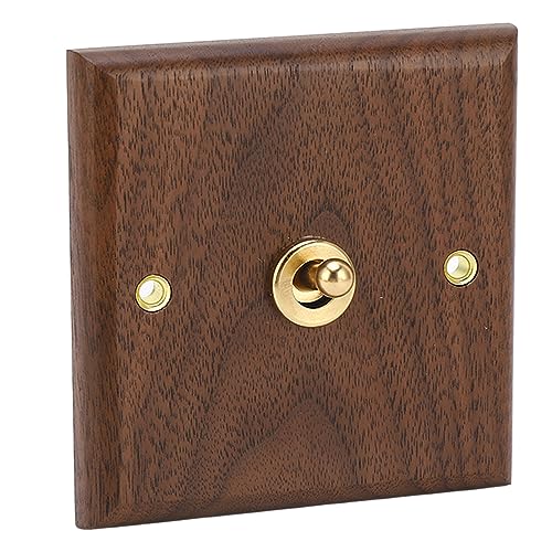 Retro-Kippschalter, 250 V, Einzelne Kippschalterplatte aus Schwarzem Walnussholz, Handgefertigte Wand-Kippschalter-Steckdosenleiste aus Walnussholz, Retro-Steckdosenabdeckung für von Elprico