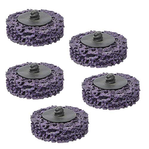Schleifscheibe, 5 Stück 2 Zoll 50 mm Streifenscheibe Rollschloss Schleifscheibe Rostfarbenentferner Erhältlich in Multicolor Purple Black, polierte Scheibe(2in-Lila) von Elprico