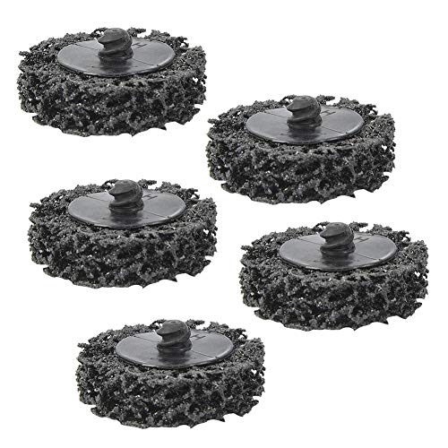 Schleifscheibe, 5 Stück 2 Zoll 50 mm Streifenscheibe Rollschloss Schleifscheibe Rostfarbenentferner Erhältlich in Multicolor Purple Black, polierte Scheibe(2in-Schwarz) von Elprico