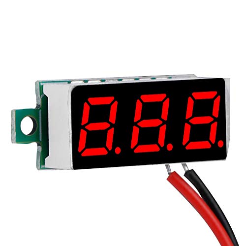 Spannungsmesser, digitale 0,28-Zoll-LED-Anzeige Voltmeter DC-Spannungsmesser-Panel 2,5-30V(rot) von Elprico