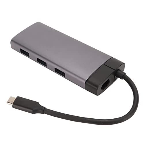 USB-C-Hub, 5-in-1-Hochgeschwindigkeits-USB-Splitter, PD-Schnellladung, Einfache 4K-HD-Verbindung, Dunkelgrauer USB-C-Splitter für Laptop-Telefon-Desktop von Elprico