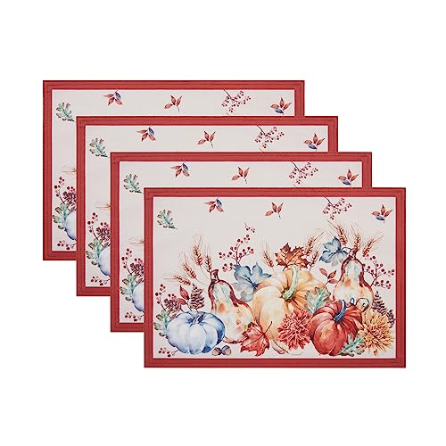 Elrene Home Fashions Botanical Harvest Tischsets, Kürbisdesign, 33 x 48,3 cm, 4 Stück von Elrene