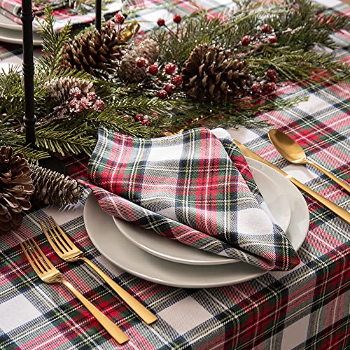 Elrene Home Fashions Christmas Classic Holiday Plaid Baumwoll-Twill-Serviette, 8 Stück, 43,2 x 43,2 cm, Mehrfarbig von Elrene