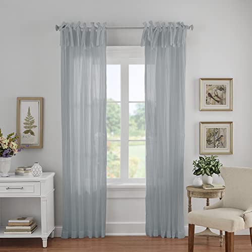 Elrene Home Fashions Scheibengardine, zerdrückt, halbtransparent, verstellbar, 132,1 x 213,4 cm, Blau von Elrene