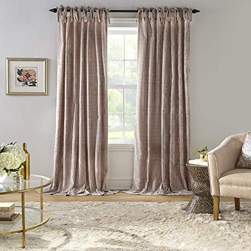 Elrene Home Fashions Korena Raffvorhang, Knautschsamt, rustikaler Stil, für Wohnzimmer oder Schlafzimmer, 127 x 213 cm, Taupe, 1 Vorhang von Elrene