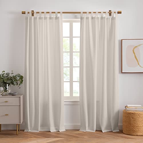 Elrene Home Fashions Rhodes Fenstervorhang-Set für drinnen und draußen, 2 Paneele, 132,1 x 241,3 cm, elfenbeinfarben von Elrene